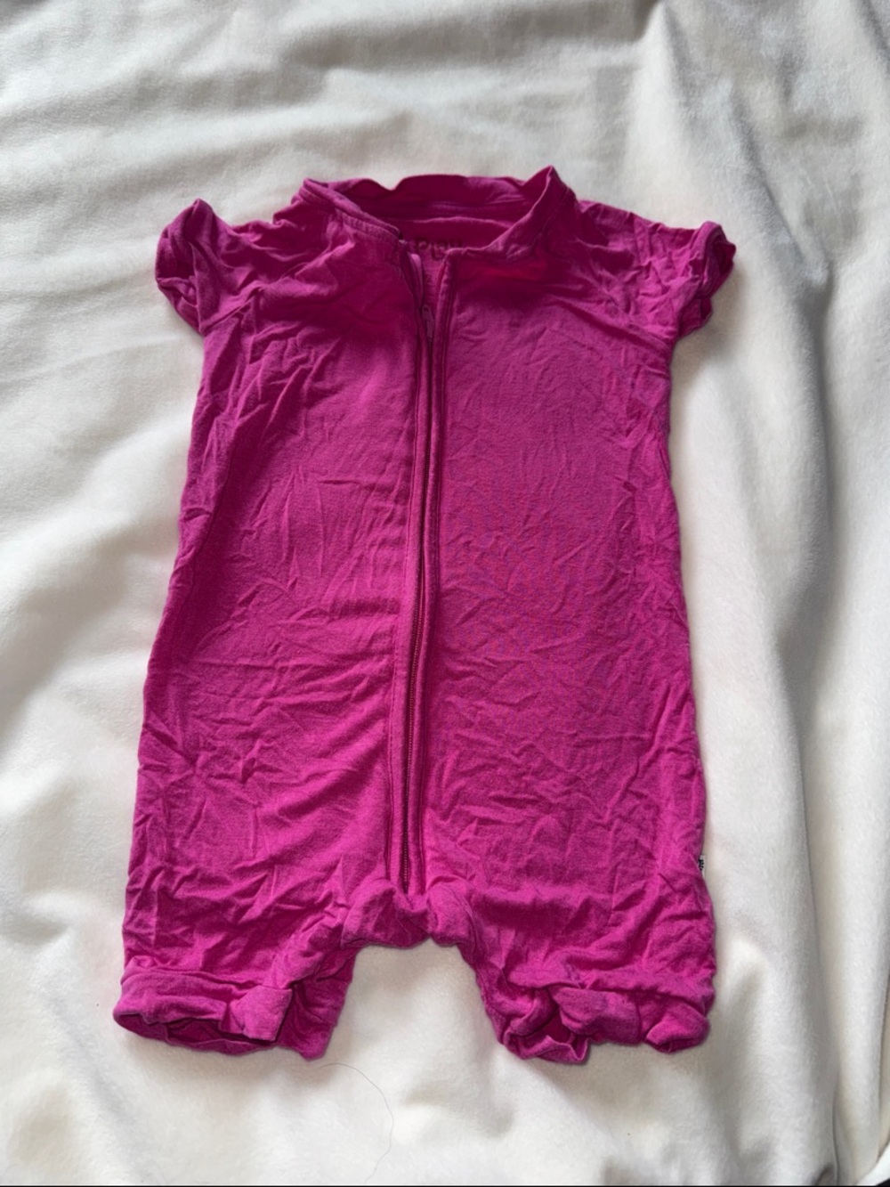 Little Sleepies Girls' Fuchsia Zip-Front Shorty 6/12 months
